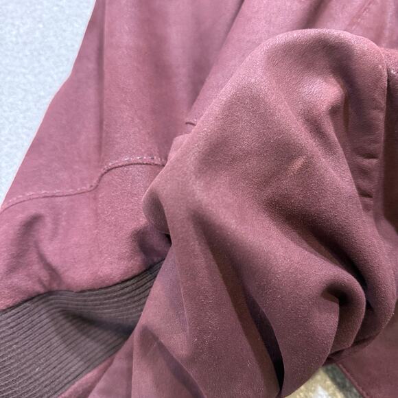 VINCE Brown Leather Draped Zip Moto Jacket Cashwool Chocolate Brown Size XL - Picture 15 of 16